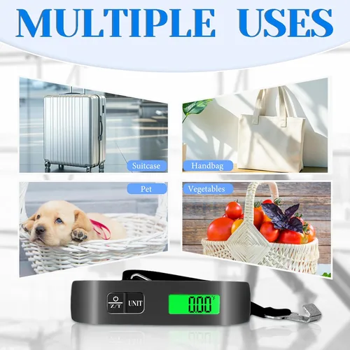 Miniatura 2 de Báscula de equipaje, báscula de equipaje de 110 libras con funciones de conmutación de 4 unidades y pantalla LED, báscula de equipaje digital