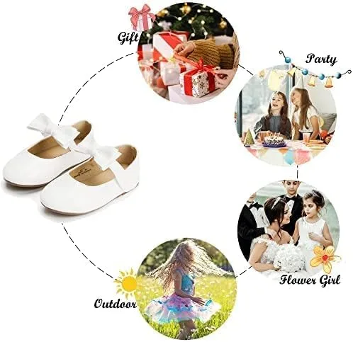 Miniatura 5 de Felix & Flora - Zapatos bajos de vestir con flores para niña pequeña, tipo bailarina, para fiesta, escuela o boda