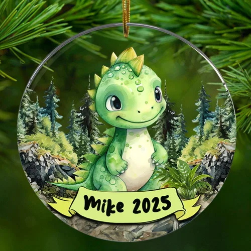Miniatura 10 de Adorno de dinosaurio personalizado para niños, niñas, hija, hijo, dinosaurio, decoración artesanal, adornos acrílicos con nombre personalizado