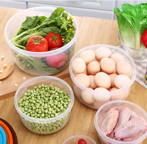 Miniatura 4 de Juego de ensaladeras de plástico multicolor, apto para microondas y lavavajillas, ideal para hornear, preparar, cocinar y servir alimentos