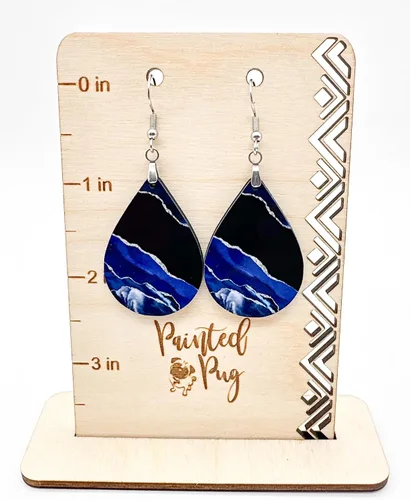 Miniatura 17 de Dangle Earrings for Women Colorful Dangling Drop Statement Jewelry Printed MDF Wood Teardrop Double Side Print Handmade by The Painted Pug