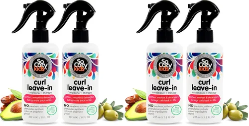 Miniatura 10 de So Cozy - Espray acondicionador sin enjuague, desenredante de cabello para niños y acondicionador para cabello rizado, sin parabenos, rizos sin