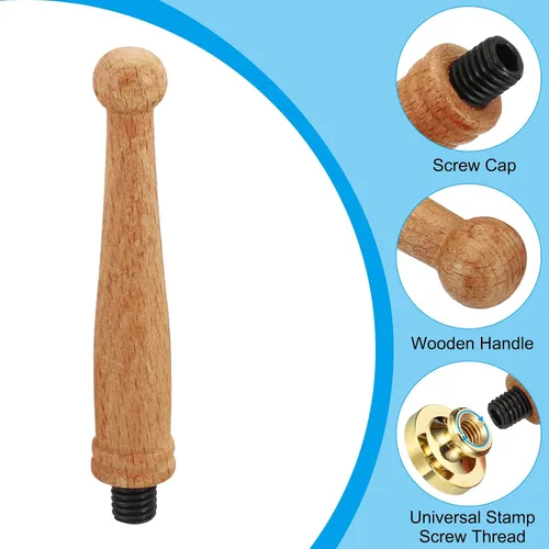 Miniatura 3 de PATIKIL Mango de sello de cera solamente, mango de madera de repuesto para sello de invitación de boda, tarjeta de invitación de boda, sobre