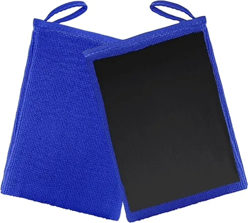 Paquete de 2 manoplas de arcilla para detalles de automóvil, toalla de grado fino, guantes de lavado reutilizables para detalles y pulido del