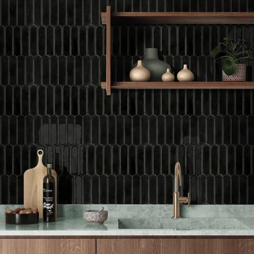 Miniatura 7 de Commomy Azulejos adhesivos negros más gruesos para despegar y pegar - 10 piezas de 12.0 x 12.0 pulgadas - Azulejos adhesivos 3D para salpicaduras
