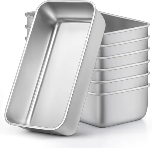 Miniatura 21 de LIANYU Paquete de 4 mini moldes para hornear pan, 6.3 x 3.5 pulgadas, molde pequeño de acero inoxidable para pan casero, molde de hojalata