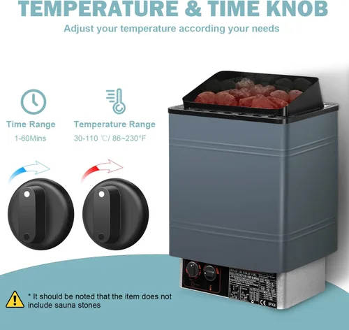 Miniatura 4 de Calentador de sauna eléctrico de 220 V 6 KW, calentador de sauna seca con controlador integrado, adecuado para casas de spa, hogar, hoteles, saunas