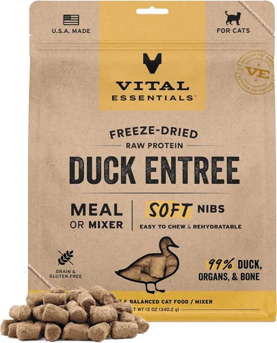 Miniatura 13 de Vital Essentials Comida para Gatos de Carne de Res y Pollo Cruda Liofilizada en Trocitos Suaves - Comida o Mezclador 99% Carne de Res, Pollo