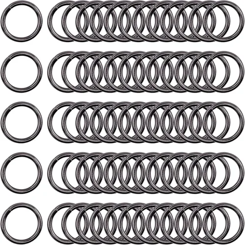 Miniatura 18 de Kit de 60 anillos de metal para cinturones, pasadores de accesorios para macramé, cinturón de campamento, correas para perro, accesorios de sable