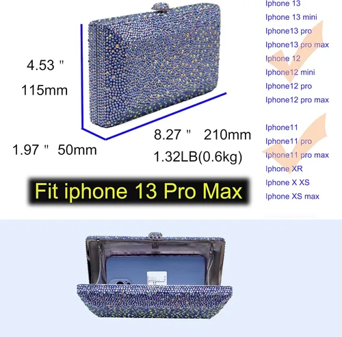 Miniatura 2 de Bestenda Crystal Evening Clutch Bag for Women Wedding Bridal Rhinestone Party Purse and Handbags