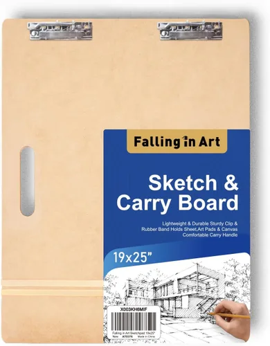 Miniatura 11 de Falling in Art 14x18 Tablero de bocetos, tabla de dibujo portátil para artistas con clip resistente y bandas de goma, tabla de dibujo portátil