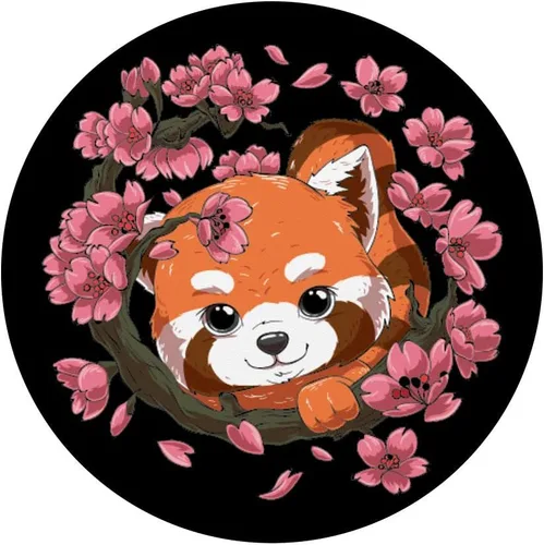 Miniatura 3 de Lindo Panda rojo y japonés Sakura Cherry Blossom PopSockets agarre y soporte para teléfonos y tabletas