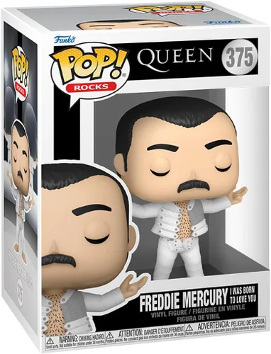 Funko Pop! Rocks: Queen - F. Freddie Mercury - (I was Born to Love You) - Figura de vinilo coleccionable - Idea de regalo - Producto oficial - para