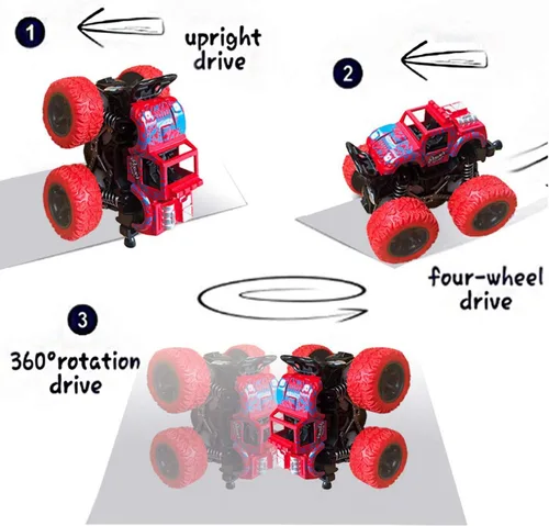 Miniatura 3 de Lonandy - Juguetes de Monster Truck para niños - Autos de inercia de empuje y marcha juguetes de acrobacias para niños pequeños de 3 a 8 años