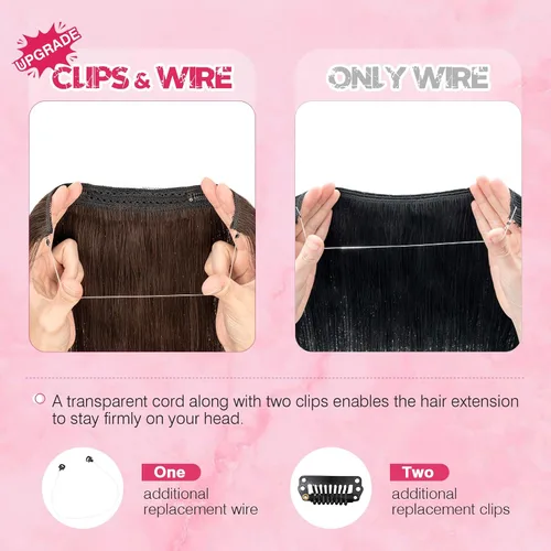 Miniatura 4 de MY-LADY - Extensiones de cabello humano real, extensiones de cabello humano real, 12 pulgadas, color marrón oscuro, extensiones de cabello largo