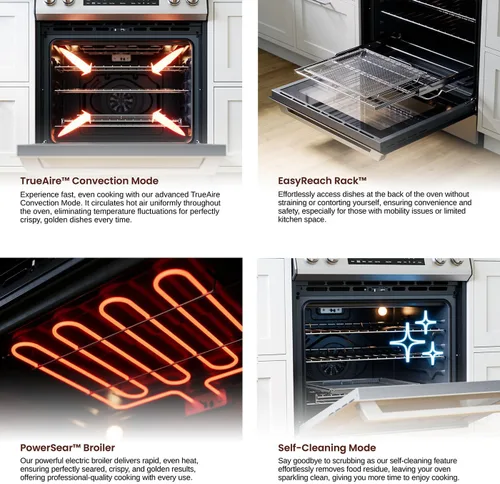 Miniatura 5 de Rangaire RRE303GS Estufa Eléctrica con Horno de Cristal Táctil de 30" - Acero Inoxidable, Quemadores Infrarrojos, Convección Verdadera