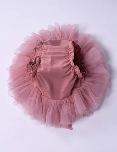 Miniatura 3 de Juego de pañalero y diadema Tutu de tul con cubierta de algodón para niñas y bebés.