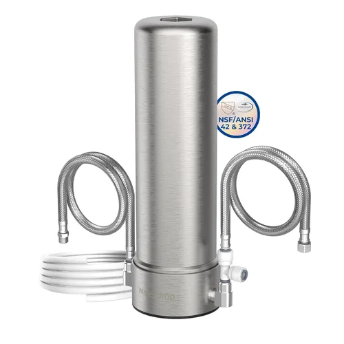 Waterdrop AP13 Filtro de agua debajo del fregadero y filtro de agua para refrigerador 2-en-1, Sistema de filtro de agua en línea para refrigerador y