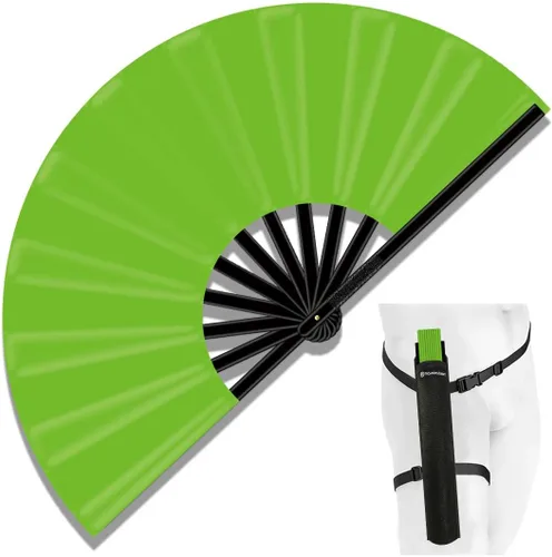 Miniatura 18 de Ventilador de Rave Plegable Grande de 13", Ventiladores de Mano Clack Plegables con Funda para Baile en Línea, Ventilador Boots On The Ground