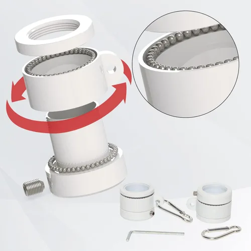 Miniatura 2 de NELXINJO Kit de poste de bandera de acero inoxidable de 5 pies con abrazadera para exterior de la casa Montaje exterior para bandera americana