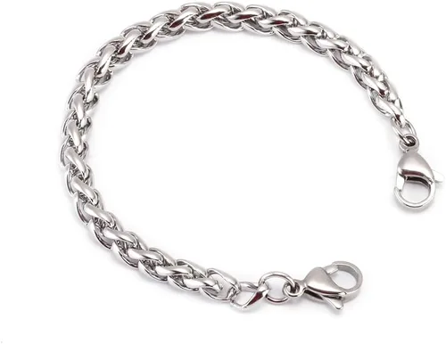 Miniatura 6 de Cadena de pulsera médica - Cadena de trigo de acero inoxidable intercambiable Pulsera de identificación de alerta médica