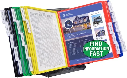 Miniatura 11 de Ultimate Office AdjustaView Organizador de escritorio de referencia de 10 bolsillos con bolsillos de carga fácil y base compacta y pesada para mayor