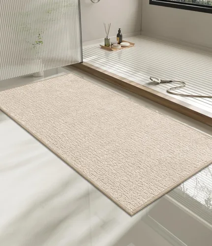Miniatura 95 de Chakme Juego de 2 alfombras de baño ultrafinas, absorbentes, antideslizantes, lavables a máquina, color negro, 17 x 24 pulgadas / 17 x 30 pulgadas