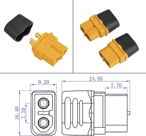 Miniatura 8 de ELFCULB Cable solar XT60 de 10 AWG 2 pies 2 10 25 35 50 75 100 pies XT60 cable de extensión conector de panel solar a conector XT60 para estación
