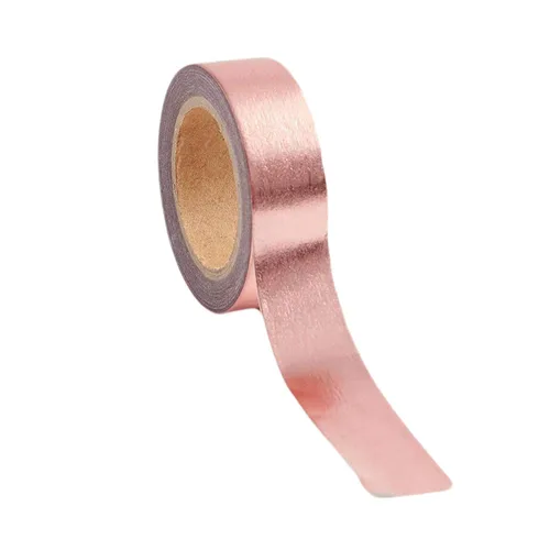 Miniatura 2 de Rollo de cinta washi metálica de oro rosa (paquete de 2)