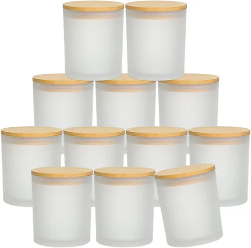 Miniatura 13 de SUPMIND Paquete de 15 Frascos de Velas de Vidrio, Recipientes para Velas Transparentes de 7oz con Tapas de Bambú y Etiquetas, Frascos de Velas