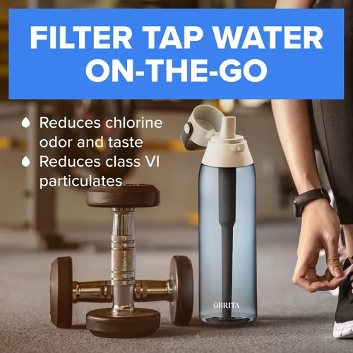 Miniatura 3 de Botella de agua con filtro de material duro premium Brita, sin BPA, reutilizable, reemplaza 300 botellas de agua de plástico, el filtro dura 2 meses