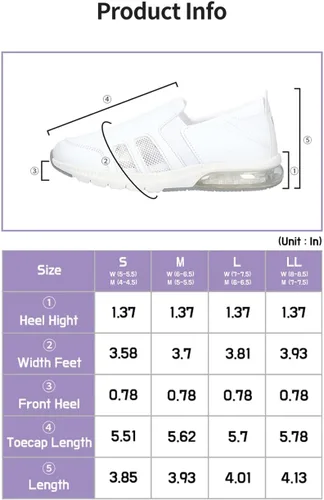 Miniatura 6 de Zapatos de enfermería Mujer Hoy Zapatos Blanco Cómodo