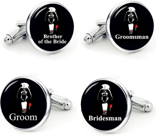 Miniatura 2 de Gemelos de estrella con estilo clásico personalizado regalo de gemelos de boda para hombres