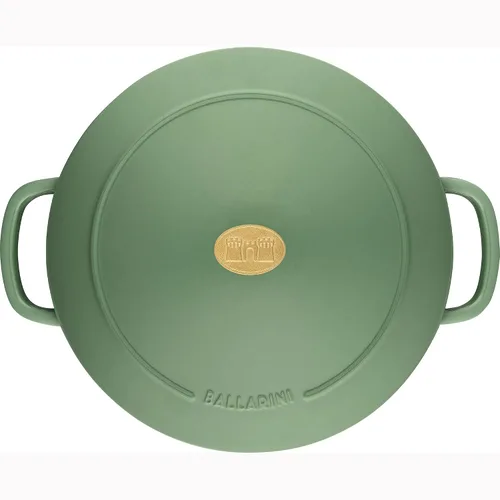 Miniatura 9 de BALLARINI Bellamonte Horno holandés redondo de hierro fundido de 7.5 cuartos de galón, color verde Saggio