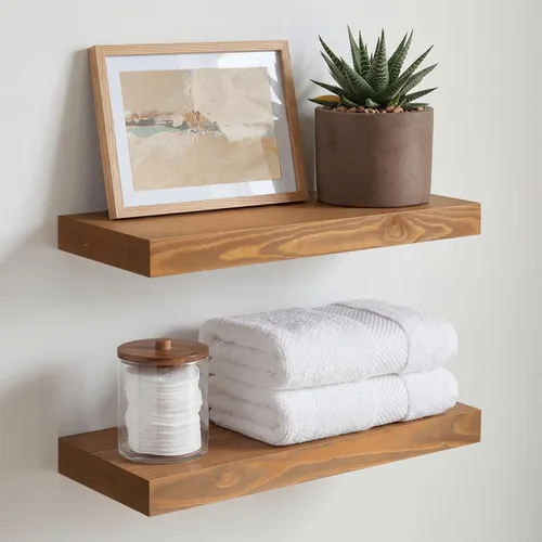 Miniatura 11 de Homeforia Estante flotante blanco de 48 pulgadas, estantes flotantes de madera maciza de alta gama de 48 pulgadas de largo para montaje en pared