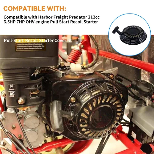 Miniatura 6 de Stylemafia Cubierta de arranque y retroceso para Harbor Freight-Predator Rato 212cc 6.5HP 7HP OHV Engine Go Kart Pit Bike Generator Cortacésped