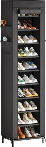 Miniatura 10 de Simple Trending Zapatero de 8 niveles de gran capacidad para 64 pares, estante alto para zapatos, organizador de zapatos de metal resistente