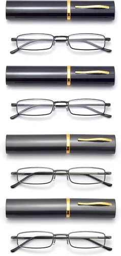 Miniatura 10 de Anteojos de lectura de bolsillo delgados para hombres y mujeres, lentes compactas súper transparentes, lentes con marco de metal con bisagra