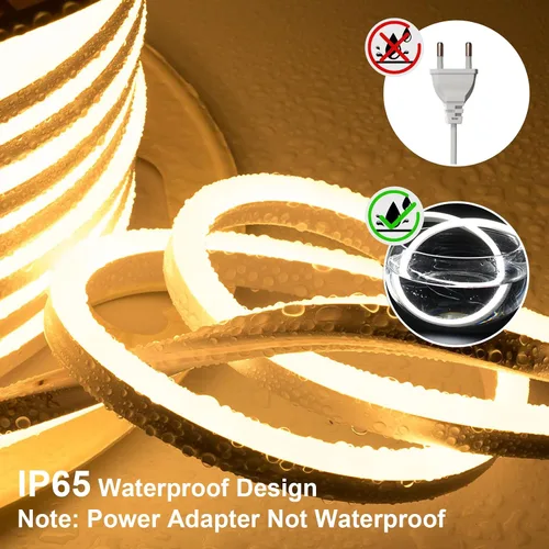 Miniatura 2 de Tira de luces LED de neón de 100 pies / 98.4 ft, luz blanca diurna, 6000 K, impermeable, IP65, tira de luz LED flexible CA de 110 a 120 V, luces LED