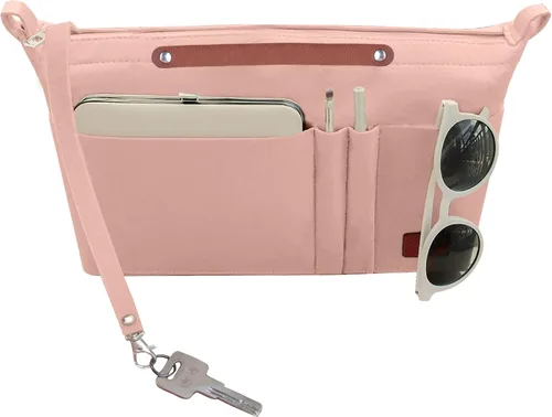 Soyizom Organizador de bolso, organizador de bolsa de inserción para bolsos, organizador de fieltro con cremallera y bolsa de llavero en la bolsa,