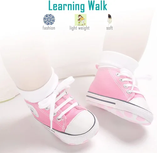 Miniatura 4 de Zapatos de lona para bebés recién nacidos, suela suave, para los primeros pasos, zapatos planos para niños pequeños, zapatos de mezclilla unisex