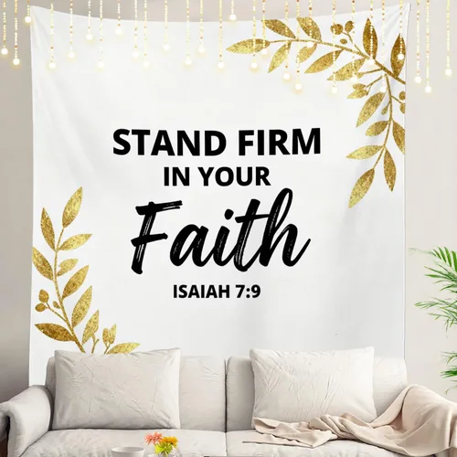Miniatura 36 de Shrahala Tapiz de pared cristiano con palabras blancas, palabras de Navidad, escuela, Jesús, Biblia, adoración de la Biblia, tapiz grande