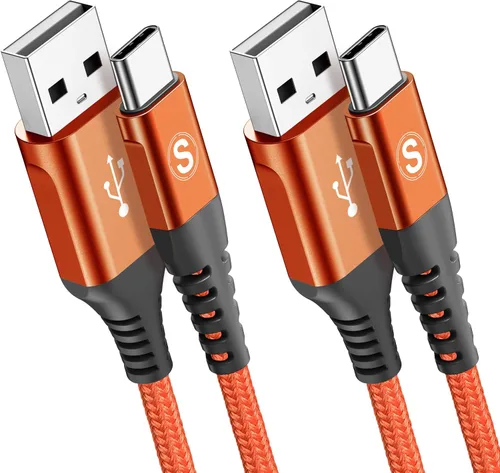 Miniatura 13 de sweguard Cable USB tipo C de 3.1A de carga rápida [2 unidades, 6.6 pies + 6.6 pies], cargador USB-A a USB-C, cable trenzado de nailon para Samsung