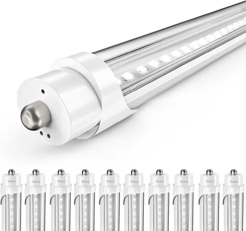 Miniatura 8 de Sunco - Paquete de 10 tubos de vidrio transparente LED T8 de 2 pies para repuesto en interiores, fluorescente, comercial, oficina, pasillo, almacén