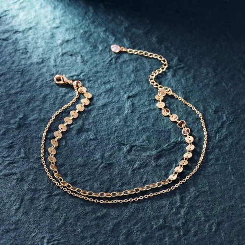 Miniatura 6 de Dremmy - Tobillera de cadena de oro simple, enchapada en oro de 14k y plata, delicada tobillera de playa de verano para mujer