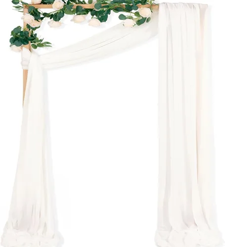 Miniatura 20 de MLMC 1 panel de tela para arco de boda azul bebé, 29 x 20 pies, cortinas de gasa extralargas transparentes de 6.6 yardas, paneles de cortinas