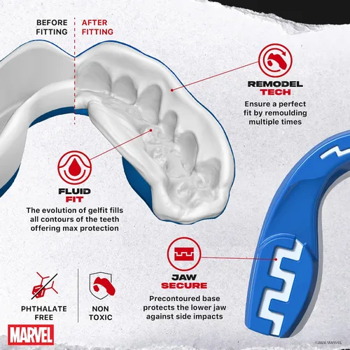 Miniatura 3 de Marvel Sport Mouth Guard, Dual Layer Mouthguard for Adults & Youth with Case (Beast, Junior (up to 11 Years))