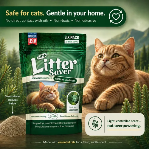 Miniatura 4 de Little Litter Saver Una nueva generación de desodorante de caja de arena para gatos Fórmula única para liberación lenta Aroma fresco natural