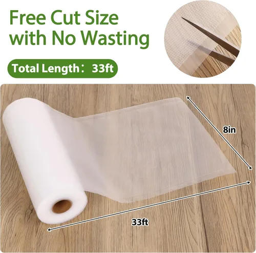 Miniatura 2 de Moretoes - Bolsas selladoras al vacío, 3 rollos de 20,32 cm x 10,06 m, bolsas al vacío para almacenamiento de alimentos, rollos de bolsas de grado