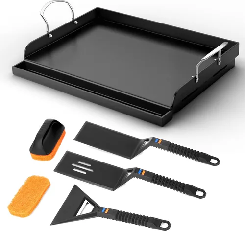 Miniatura 21 de Uniflasy Plancha Parrilla Reversible de Hierro Fundido para Estufa 16 7/8" Sartén Plancha Plana, Placa de Plancha Parrilla de Hierro Fundido